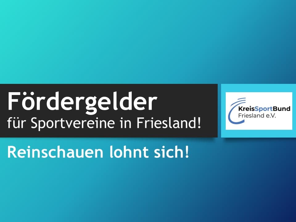 Förderprogramme starten für Sportvereine in Friesland